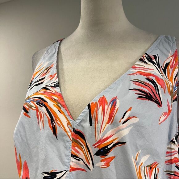 Lane Bryant Floral Asymmetrical v-neck sleeveless plus size top size 18 - Picture 2 of 13